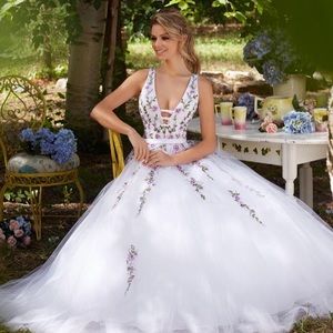 Mori Lee Prom Floral Embroidered Tulle Ballgown